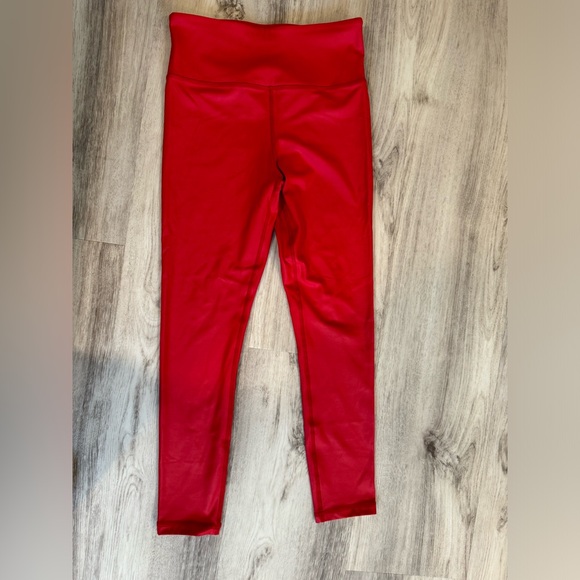 Zyia Red Metallic Light n Tight Hi-rise 7/8 24" size 6-8 - Picture 1 of 3